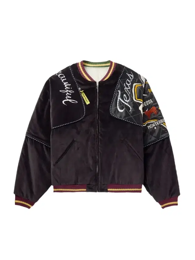 Embroidered Quilted Shell-Trimmed Cotton-Velvet Bomber Jacket - Men