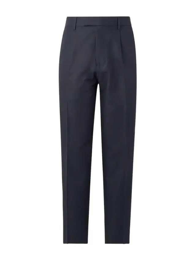 Zegna Tapered Pleated Cotton and Linen-Blend Twill Trousers - Men