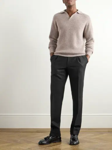 Saman Amel Tapered Pleated Wool-Twill Suit Trousers - Men | Thumbnail 2
