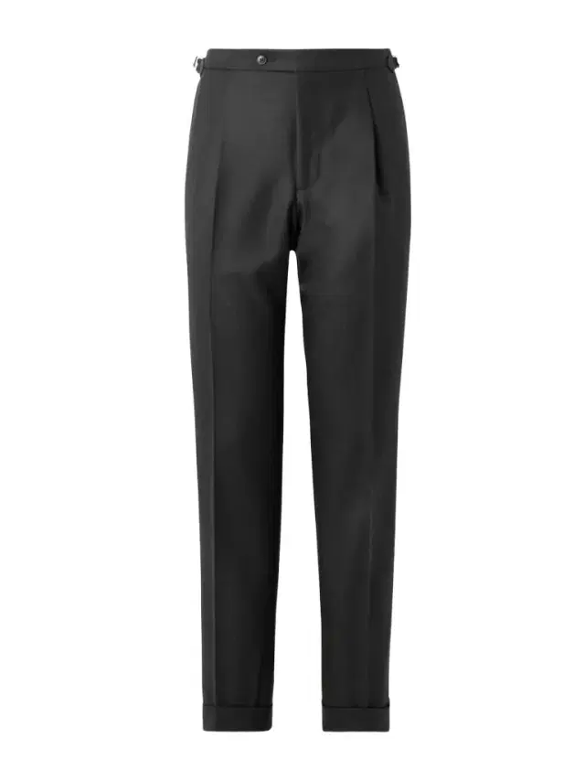 Tapered Pleated Wool-Twill Suit Trousers - Men