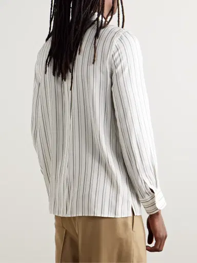 Saint Laurent Striped Silk Shirt - Men | Thumbnail 4