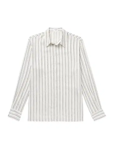 Saint Laurent Striped Silk Shirt - Men | Thumbnail 1