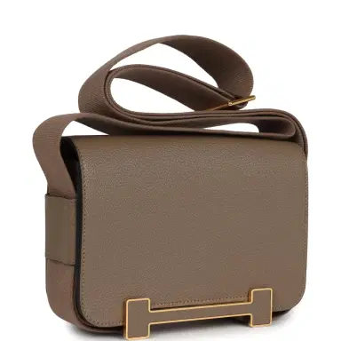 HERMÈS Hermes Geta Etoupe Chevre Gold Hardware | Thumbnail 2