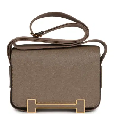HERMÈS Hermes Geta Etoupe Chevre Gold Hardware | Thumbnail 4
