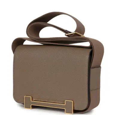 HERMÈS Hermes Geta Etoupe Chevre Gold Hardware | Thumbnail 5