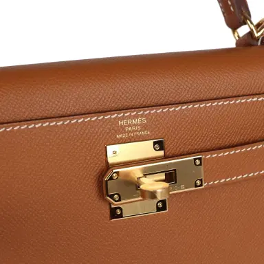 HERMÈS Hermes Kelly Sellier 28 Gold Epsom Gold Hardware | Thumbnail 7