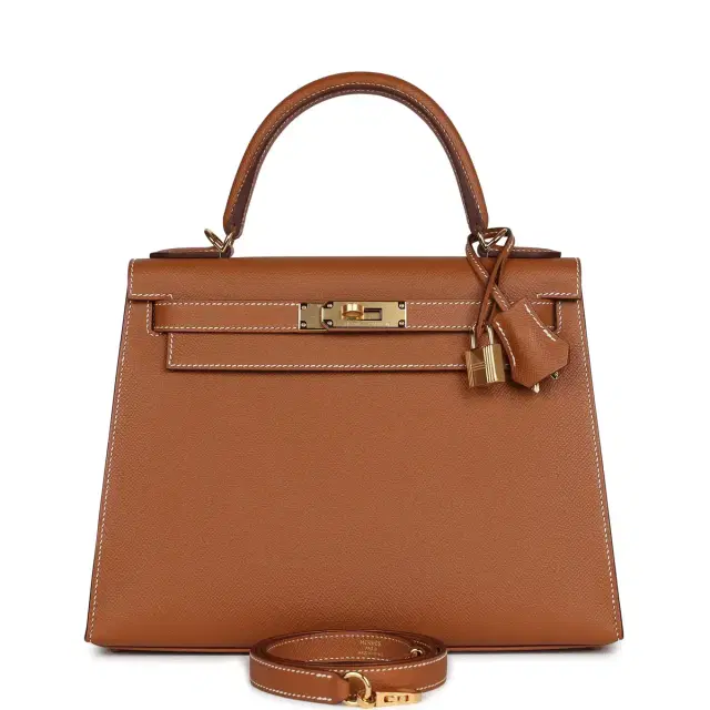 Hermes Kelly Sellier 28 Gold Epsom Gold Hardware