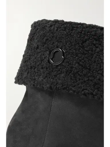 Moncler W Short Plush-lined Suede Wedge Ankle Boots | Thumbnail 4