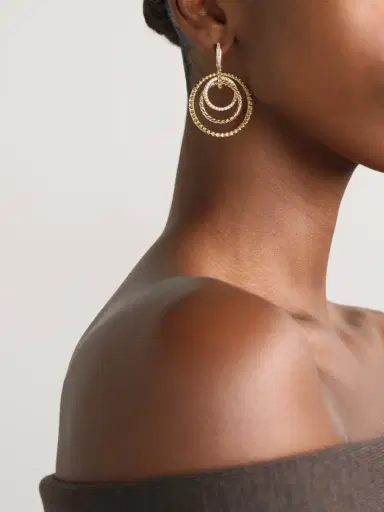 David Yurman Crossover Trio 18-karat Gold Diamond Hoop Earrings | Thumbnail 2 David Yurman Crossover Trio 18-karat Gold Diamond Hoop Earrings | Thumbnail 2