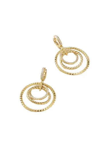 David Yurman Crossover Trio 18-karat Gold Diamond Hoop Earrings | Thumbnail 1 David Yurman Crossover Trio 18-karat Gold Diamond Hoop Earrings | Thumbnail 1