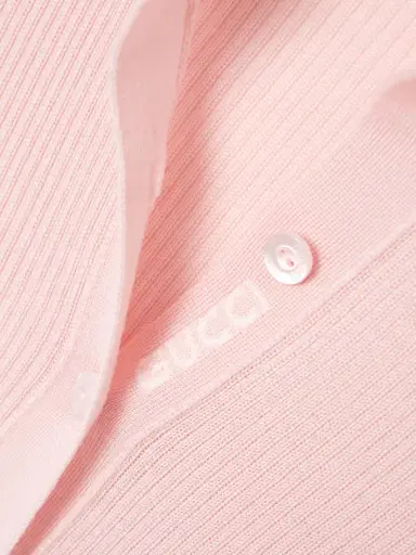 Gucci Striped Ribbed Cashmere And Silk-blend Polo Shirt | Thumbnail 5