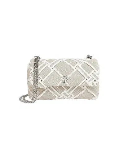 Tory Burch Women's Mini Kira Canvas Crossbody Bag - Natural Blanc | Thumbnail 1 Tory Burch Women's Mini Kira Canvas Crossbody Bag - Natural Blanc | Thumbnail 1