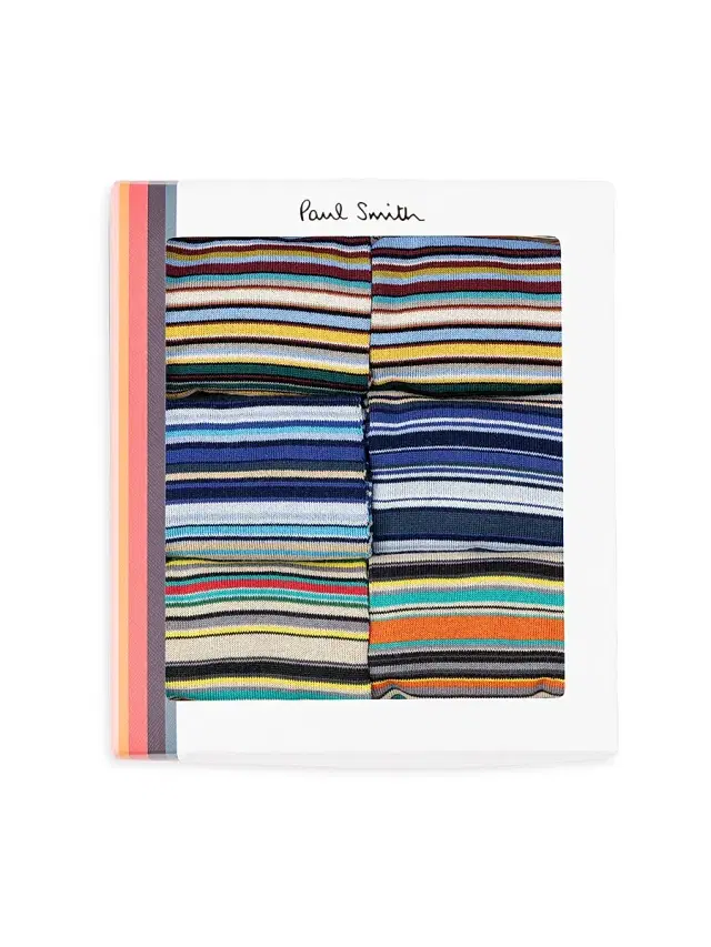 Men's Signature Stripe Crew Socks 6-Pack - Blue Multi