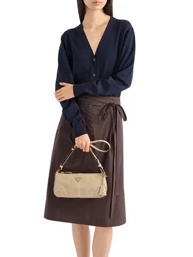 Prada Women's Re-Edition 2002 Leather Shoulder Bag - Beige Khaki | Thumbnail 2 Prada Women's Re-Edition 2002 Leather Shoulder Bag - Beige Khaki | Thumbnail 2