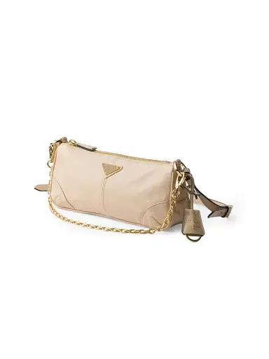 Prada Women's Re-Edition 2002 Leather Shoulder Bag - Beige Khaki | Thumbnail 3 Prada Women's Re-Edition 2002 Leather Shoulder Bag - Beige Khaki | Thumbnail 3