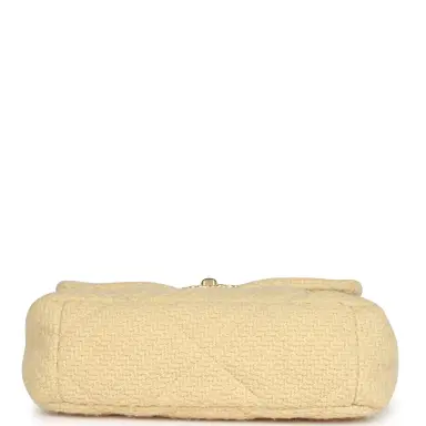 Chanel Chanel Medium 19 Flap Bag Light Yellow Wool Mixed Metal Hardware | Thumbnail 6 Chanel Chanel Medium 19 Flap Bag Light Yellow Wool Mixed Metal Hardware | Thumbnail 6