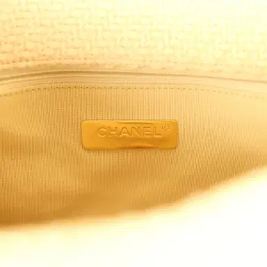 Chanel Chanel Medium 19 Flap Bag Light Yellow Wool Mixed Metal Hardware | Thumbnail 9 Chanel Chanel Medium 19 Flap Bag Light Yellow Wool Mixed Metal Hardware | Thumbnail 9