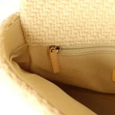 Chanel Chanel Medium 19 Flap Bag Light Yellow Wool Mixed Metal Hardware | Thumbnail 10 Chanel Chanel Medium 19 Flap Bag Light Yellow Wool Mixed Metal Hardware | Thumbnail 10