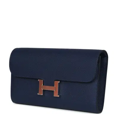 HERMÈS Hermes Constance Wallet To Go Bleu Navy Epsom Palladium Hardware | Thumbnail 5 HERMÈS Hermes Constance Wallet To Go Bleu Navy Epsom Palladium Hardware | Thumbnail 5