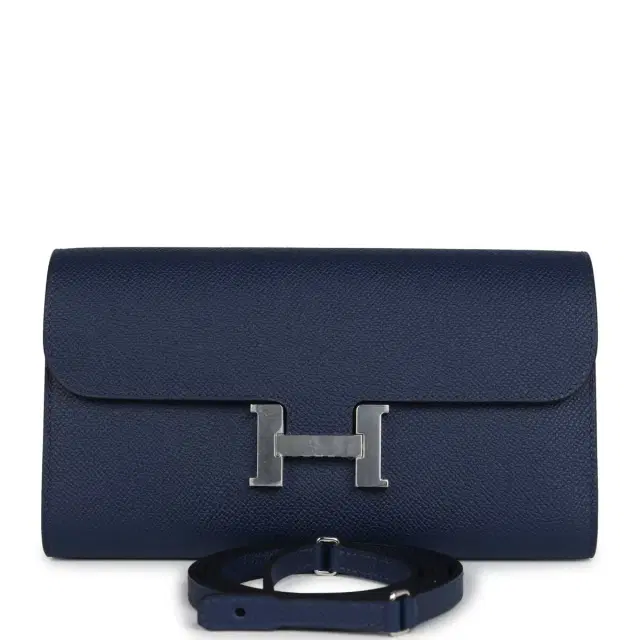 hermes Hermes Constance Wallet To Go Bleu Navy Epsom Palladium Hardware