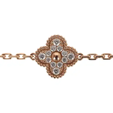 Van Cleef & Arpels Van Cleef & Arpels Vintage Alhambra 5 Motif Bracelet Mother of Pearl Diamonds & 18K Rose Gold Hardware | Thumbnail 3 Van Cleef & Arpels Van Cleef & Arpels Vintage Alhambra 5 Motif Bracelet Mother of Pearl Diamonds & 18K Rose Gold Hardware | Thumbnail 3