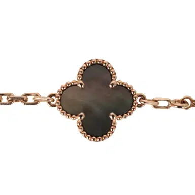 Van Cleef & Arpels Van Cleef & Arpels Vintage Alhambra 5 Motif Bracelet Mother of Pearl Diamonds & 18K Rose Gold Hardware | Thumbnail 4 Van Cleef & Arpels Van Cleef & Arpels Vintage Alhambra 5 Motif Bracelet Mother of Pearl Diamonds & 18K Rose Gold Hardware | Thumbnail 4