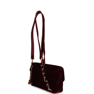 Chanel Vintage Chanel Medium Classic Flap Backpack Burgundy Velvet Gold Hardware | Thumbnail 5 Chanel Vintage Chanel Medium Classic Flap Backpack Burgundy Velvet Gold Hardware | Thumbnail 5