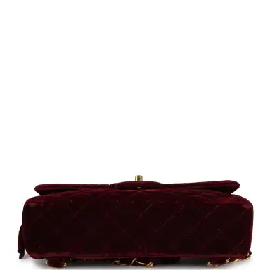 Chanel Vintage Chanel Medium Classic Flap Backpack Burgundy Velvet Gold Hardware | Thumbnail 6 Chanel Vintage Chanel Medium Classic Flap Backpack Burgundy Velvet Gold Hardware | Thumbnail 6
