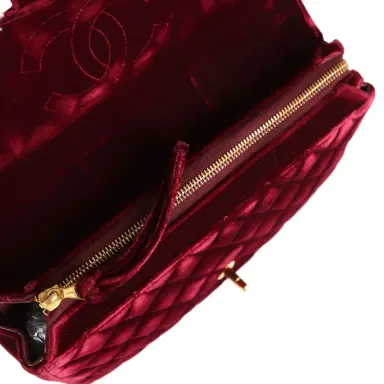 Chanel Vintage Chanel Medium Classic Flap Backpack Burgundy Velvet Gold Hardware | Thumbnail 8 Chanel Vintage Chanel Medium Classic Flap Backpack Burgundy Velvet Gold Hardware | Thumbnail 8
