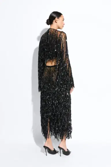 Lapointe Fringe Sequin Cropped Top | Thumbnail 2 Lapointe Fringe Sequin Cropped Top | Thumbnail 2