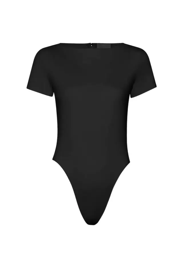 LAPOINTE Jersey Short Sleeve Boatneck Bodysuit
