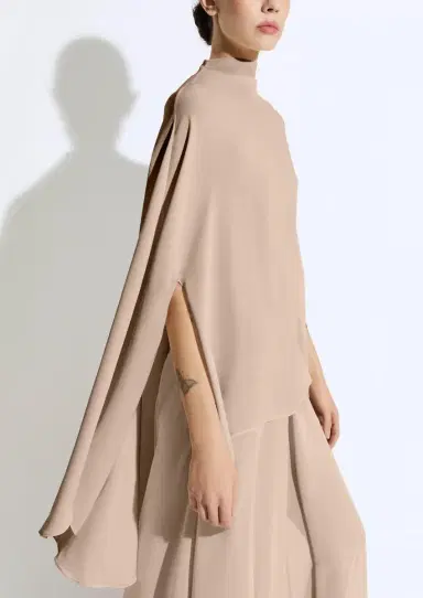 Lapointe Lightweight Georgette Oversized Cape Tee | Thumbnail 3 Lapointe Lightweight Georgette Oversized Cape Tee | Thumbnail 3