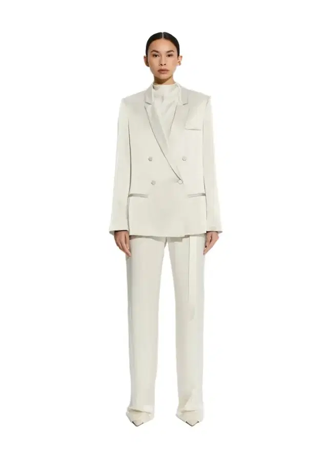LAPOINTE Satin Double Breasted Blazer