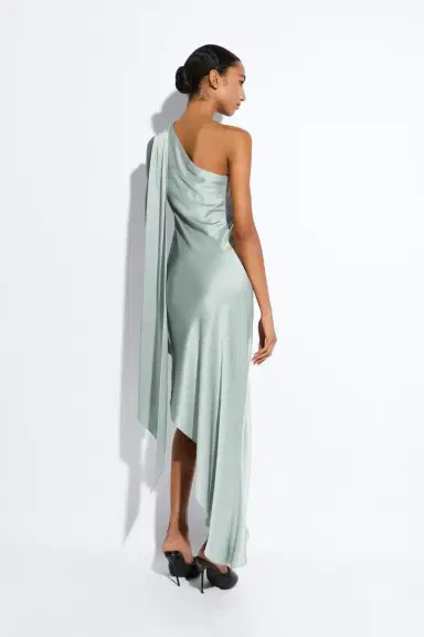 LAPOINTE Satin One Shoulder Dress | Thumbnail 2 LAPOINTE Satin One Shoulder Dress | Thumbnail 2
