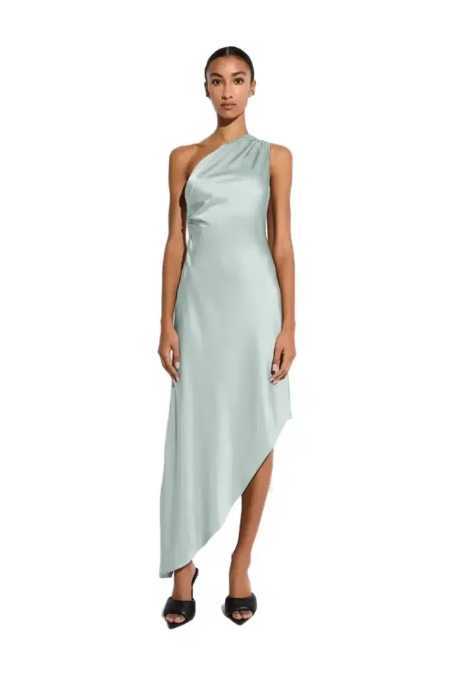 LAPOINTE Satin One Shoulder Dress