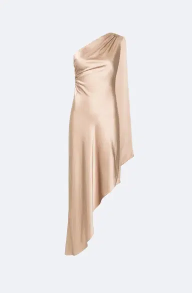 LAPOINTE Satin One Shoulder Dress | Thumbnail 4 LAPOINTE Satin One Shoulder Dress | Thumbnail 4