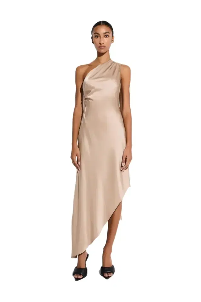 LAPOINTE Satin One Shoulder Dress