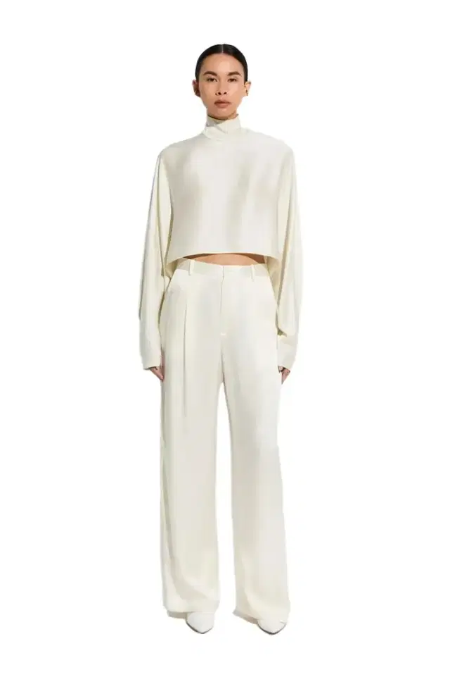 LAPOINTE Satin Relaxed Pleated Pant