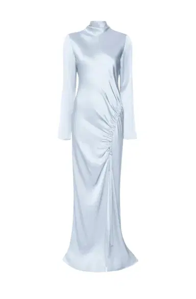 Lapointe Satin Tab Gown | Thumbnail 1 Lapointe Satin Tab Gown | Thumbnail 1