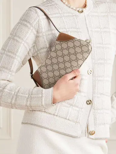 Gucci Gg Emblem Mini Leather-trimmed Printed Coated-canvas Shoulder Bag | Thumbnail 2