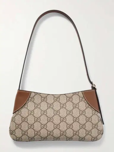 Gucci Gg Emblem Mini Leather-trimmed Printed Coated-canvas Shoulder Bag | Thumbnail 3