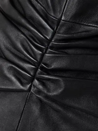 Victoria Beckham Gathered Leather Midi Dress | Thumbnail 4 Victoria Beckham Gathered Leather Midi Dress | Thumbnail 4