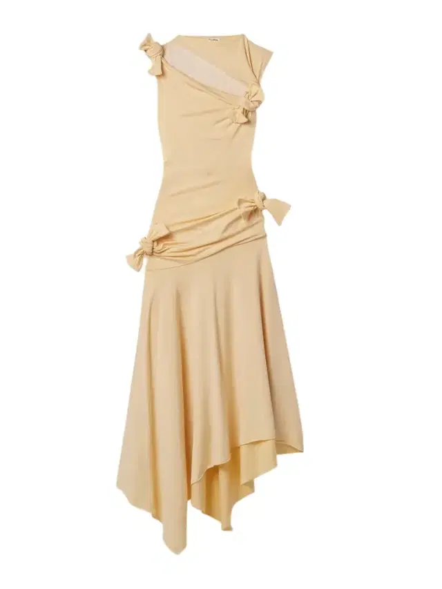 Asymmetric Knotted Cutout Stretch-crepe Midi Dress