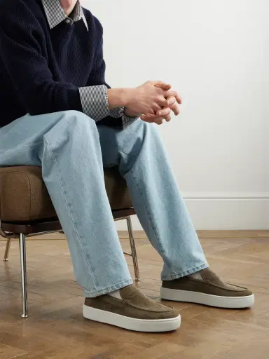 Christian Louboutin Paqueboat Suede Penny Loafers - Men | Thumbnail 2