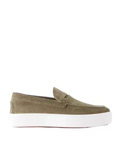 Christian Louboutin Paqueboat Suede Penny Loafers - Men | Thumbnail 1