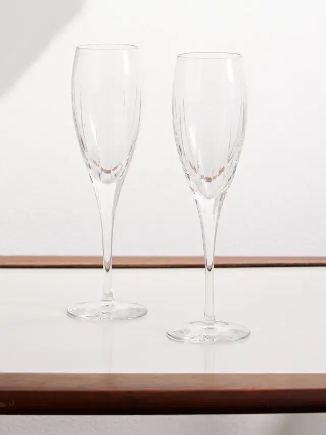 Christofle Iriana Set of Two Crystal Champagne Flutes - Men