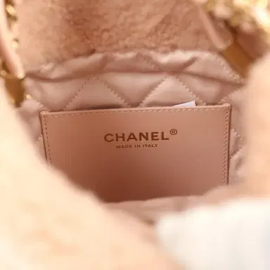 Chanel Chanel Mini 22 Bag Light Pink Shearling Gold Hardware | Thumbnail 10