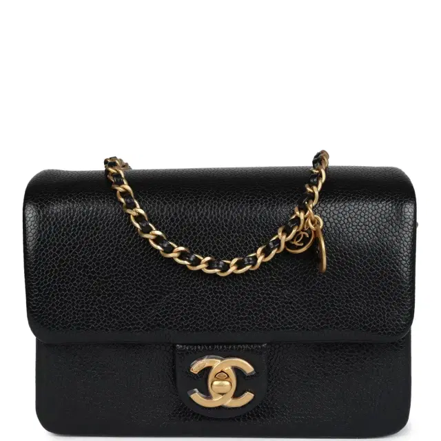 Chanel Chanel Mini Flap Bag Black Shiny Caviar Brushed Gold Hardware