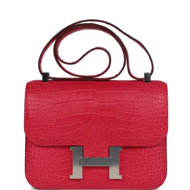 HERMÈS Hermes Constance 1-24 Rose Extreme Matte Alligator Palladium Hardware | Thumbnail 1 HERMÈS Hermes Constance 1-24 Rose Extreme Matte Alligator Palladium Hardware | Thumbnail 1