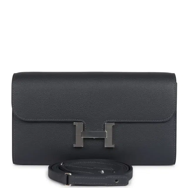 hermes Hermes Constance Wallet To Go Ardoise Evercolor Palladium Hardware